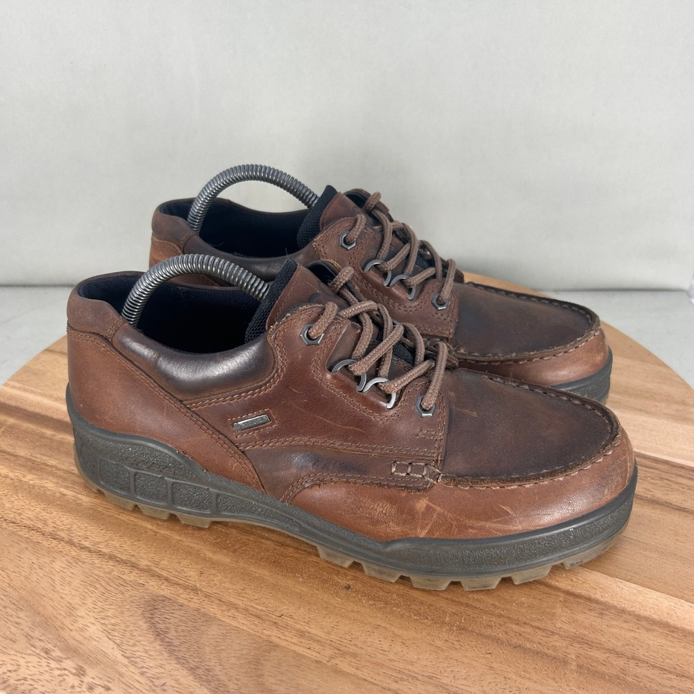 ECCO Track 25 Mens Brown Leather GTX Waterproof Moc Toe Oxford Shoes Size 42/9